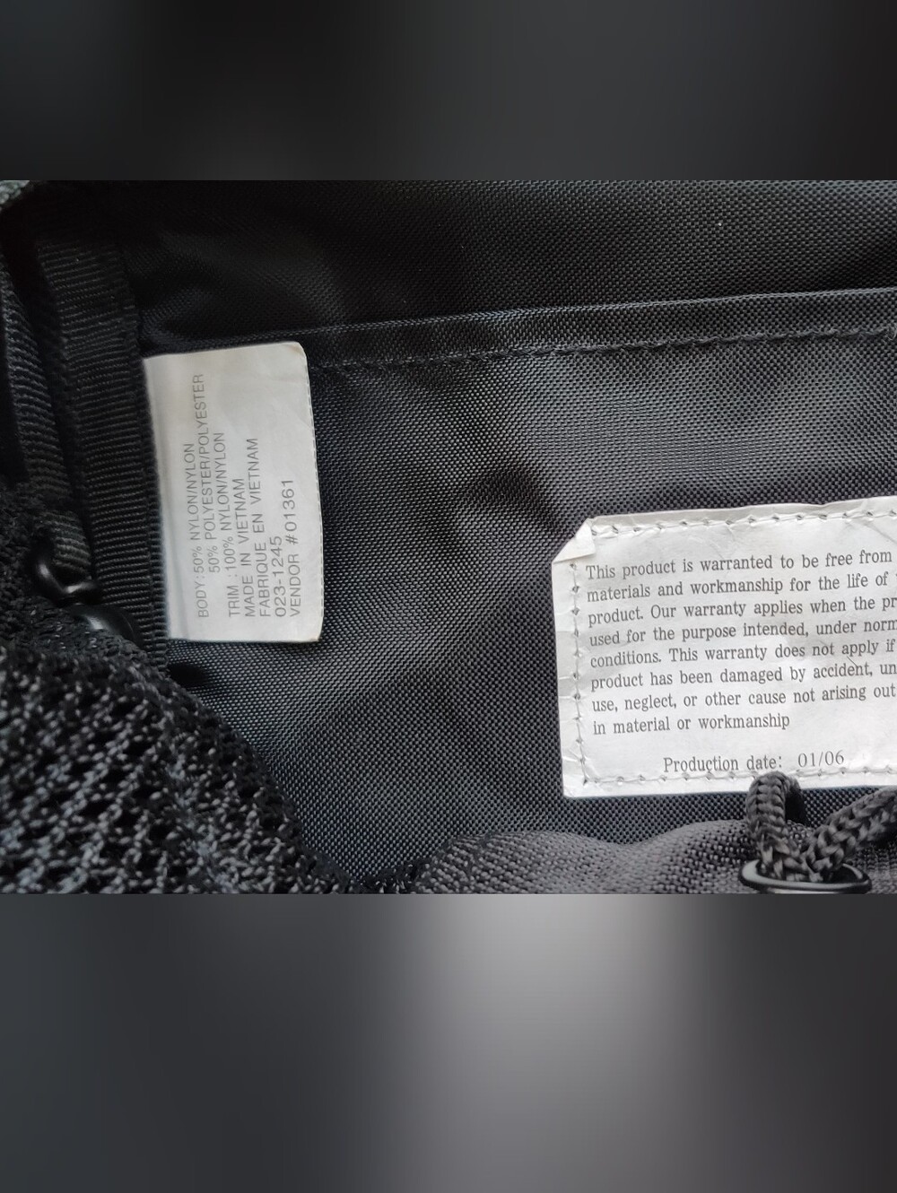 Eddie Bauer Black Mesh Top Backpack Tote, New Condition - Picture 12 of 12
